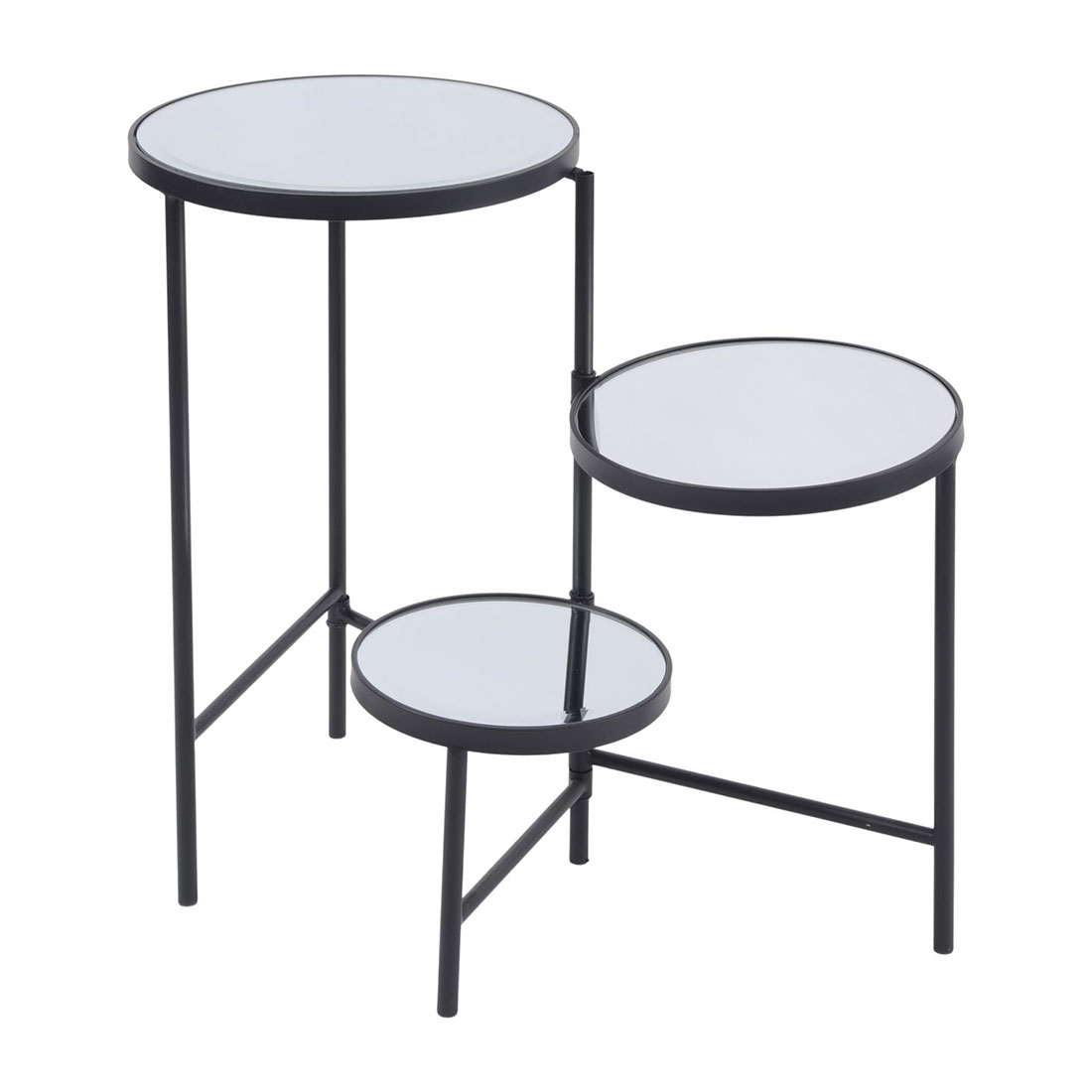 Three Tiered Circular Black Side Table - Surround